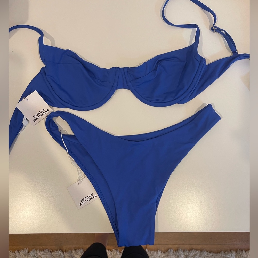 BRAND NEW Monday Swimwear - Byron Bottoms and Maui Top in Colbalt Blue